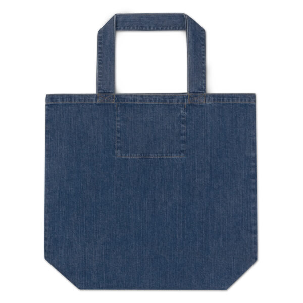 Organic denim tote bag, back no text