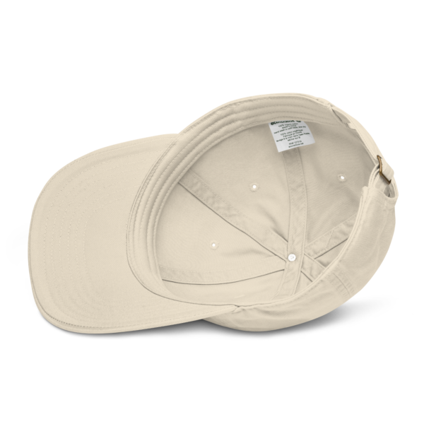 Oyster organic dad hat, inside view