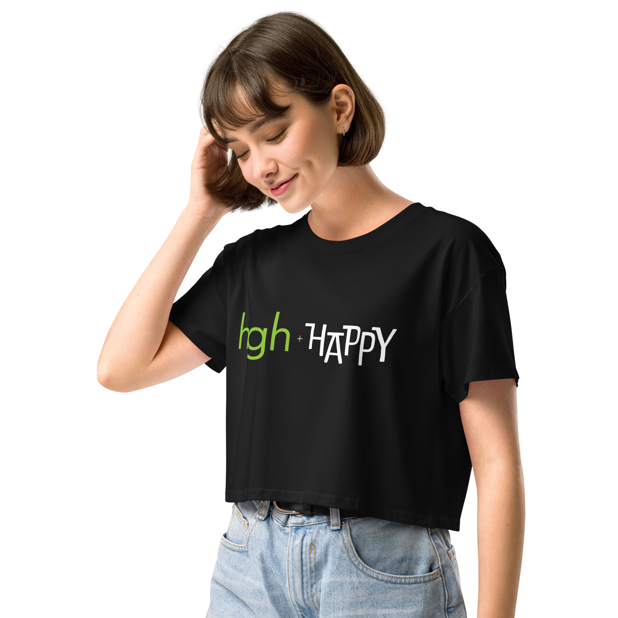 high + happy: women’s crop top - Image 3