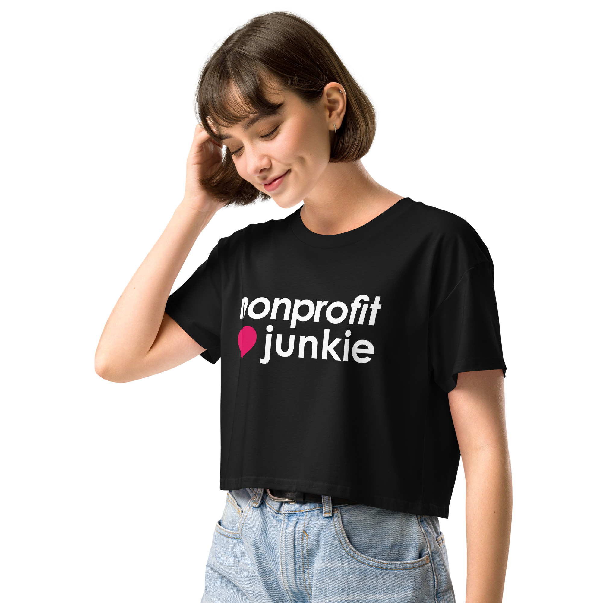 nonprofit junkie: women’s crop top - Image 3